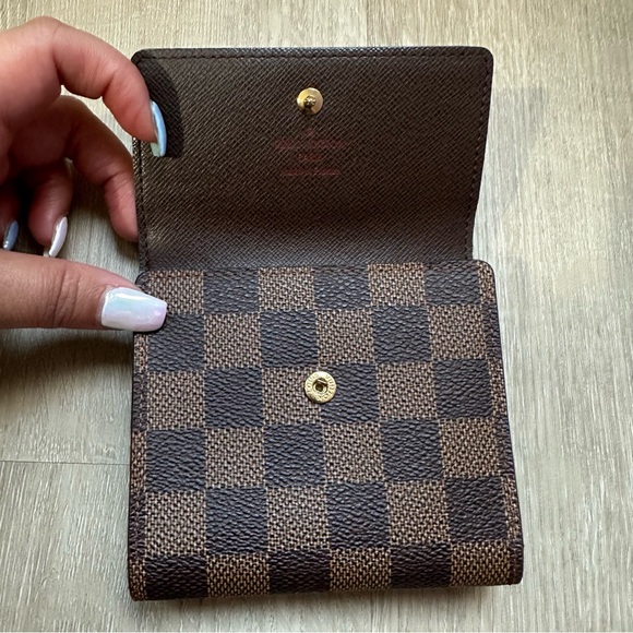NWOT Louis Vuitton Elise Compact Wallet Brown Damier Ebene Pattern Coated Canvas - Picture 3 of 8